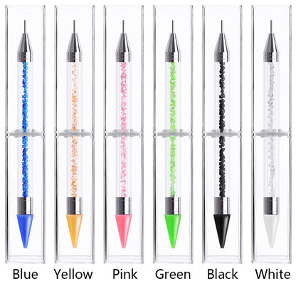 Dual Heads Dotting Wax Pen Point Drill Picker Nail Art Studs Dotter