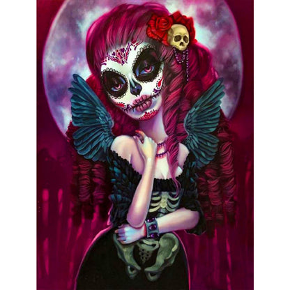 Skull Girl - Full Round Drill Diamond Painting 50*60CM