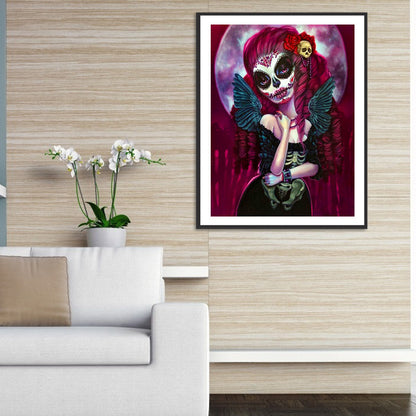 Skull Girl - Full Round Drill Diamond Painting 50*60CM