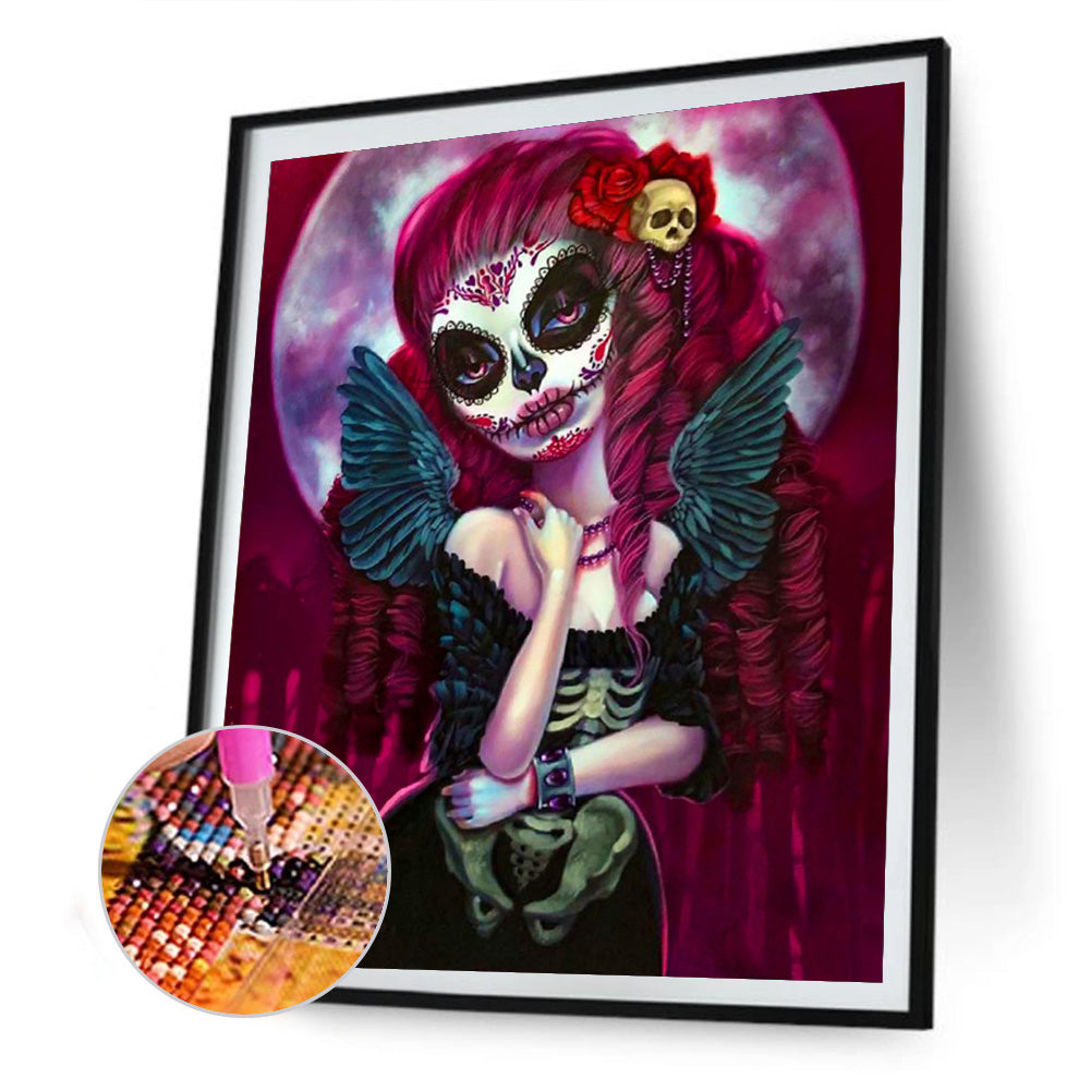 Skull Girl - Full Round Drill Diamond Painting 50*60CM