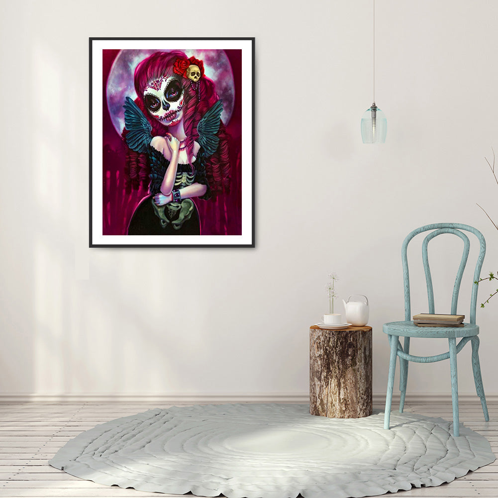 Skull Girl - Full Round Drill Diamond Painting 50*60CM