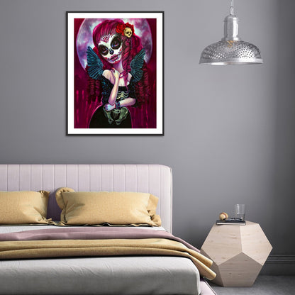 Skull Girl - Full Round Drill Diamond Painting 50*60CM