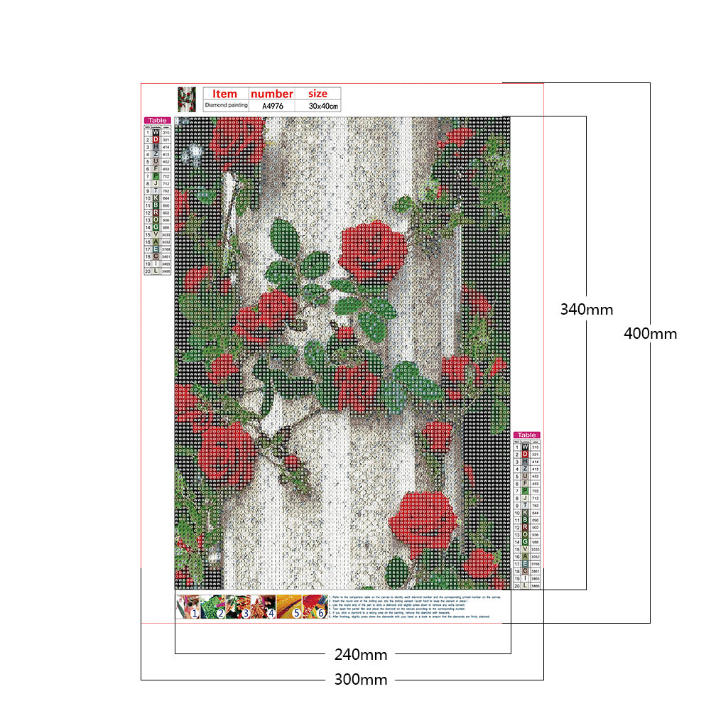 Rose - Full Round Drill Diamond Painting 30*40CM