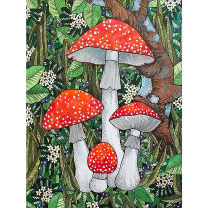 Mushroom - Full Round Drill Diamond Painting 35*45CM