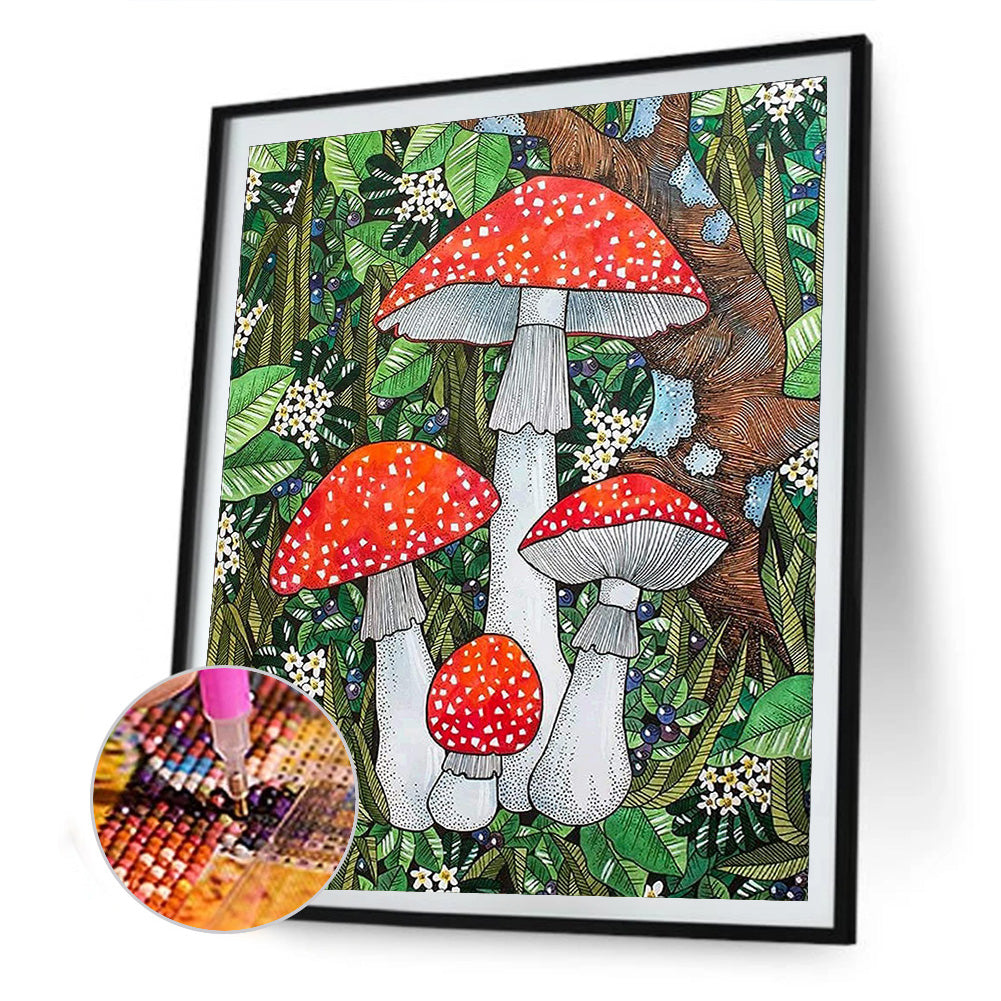 Mushroom - Full Round Drill Diamond Painting 35*45CM