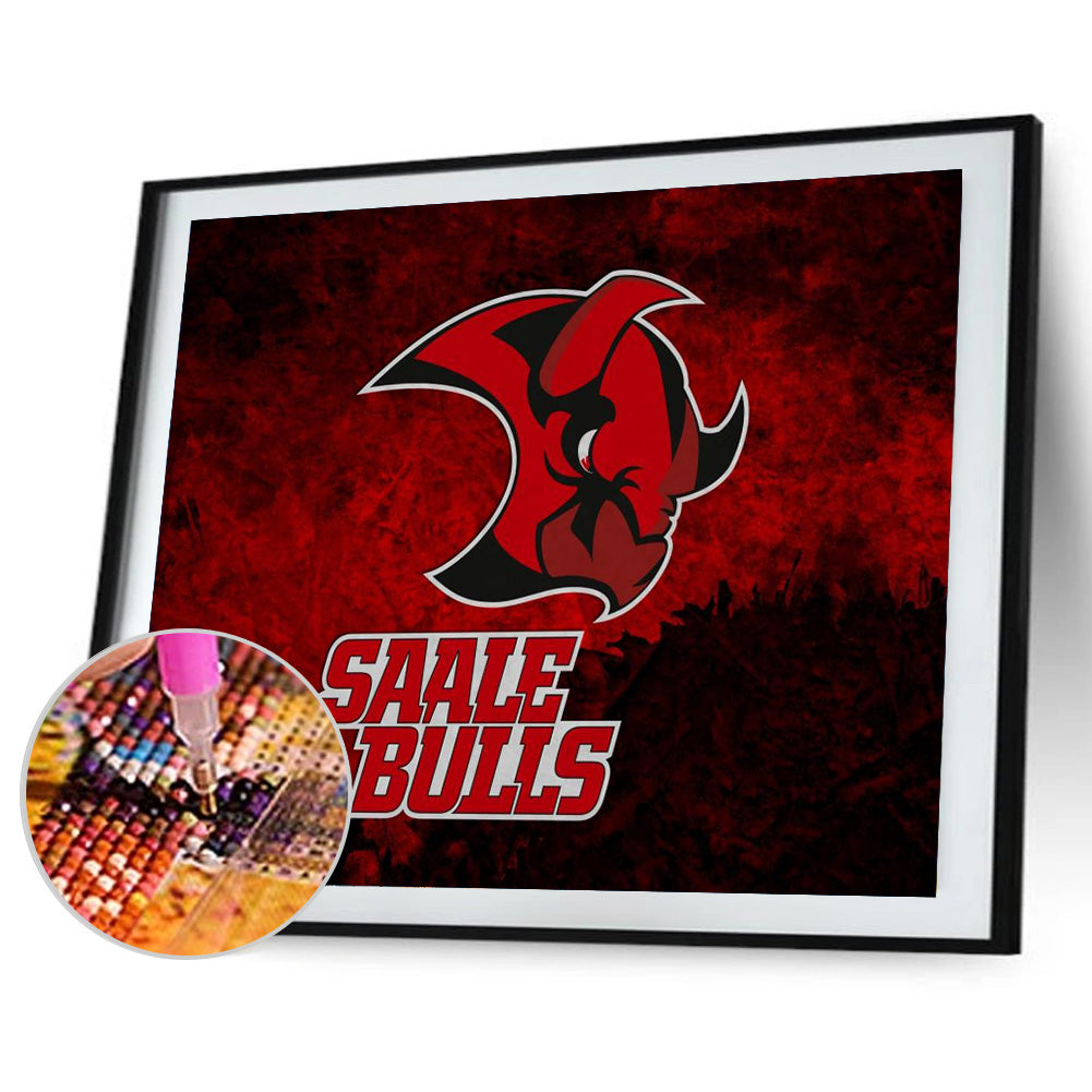 Saar Bulls Team Logo - Full Round Drill Diamond Painting 40*30CM