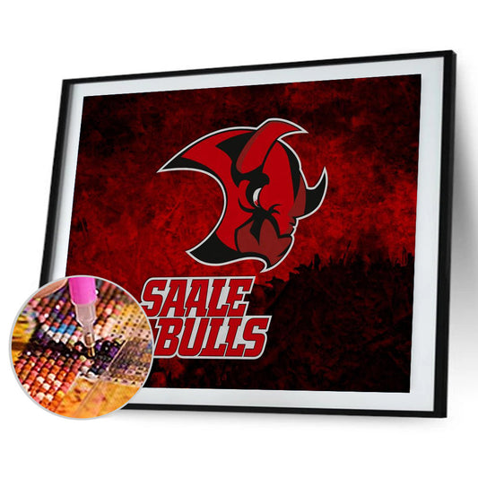 Saar Bulls Team Logo - Full Round Drill Diamond Painting 40*30CM