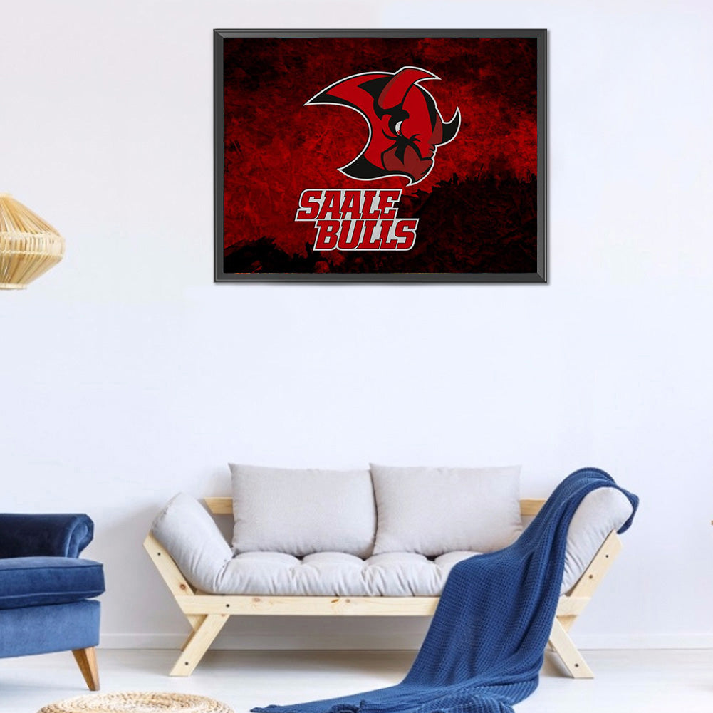 Saar Bulls Team Logo - Full Round Drill Diamond Painting 40*30CM