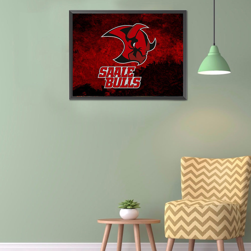 Saar Bulls Team Logo - Full Round Drill Diamond Painting 40*30CM