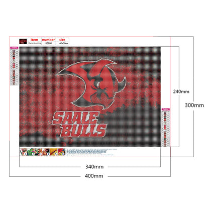 Saar Bulls Team Logo - Full Round Drill Diamond Painting 40*30CM
