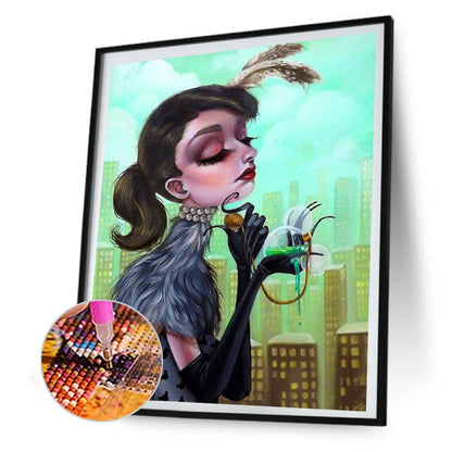 Heavy Makeup Woman - Full Square Drill Diamond Painting 40*50CM