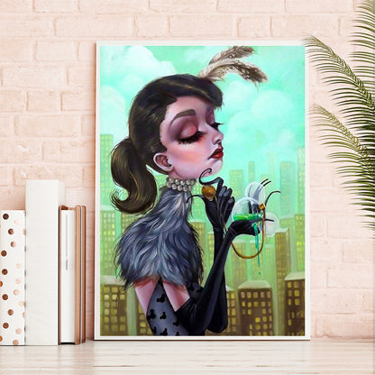 Heavy Makeup Woman - Full Square Drill Diamond Painting 40*50CM