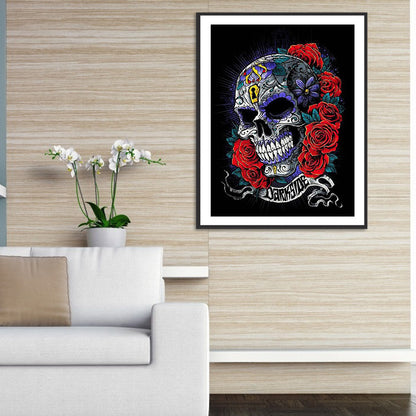 Rose Skull - Full Round Drill Diamond Painting 30*40CM