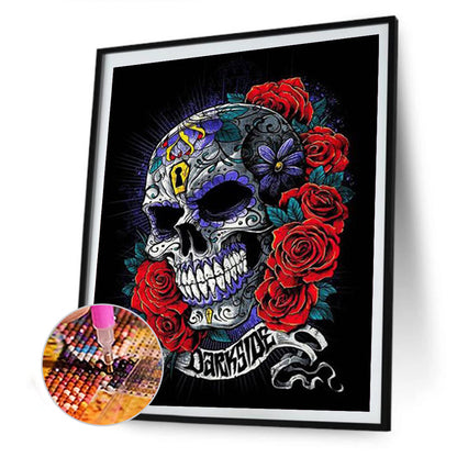 Rose Skull - Full Round Drill Diamond Painting 30*40CM