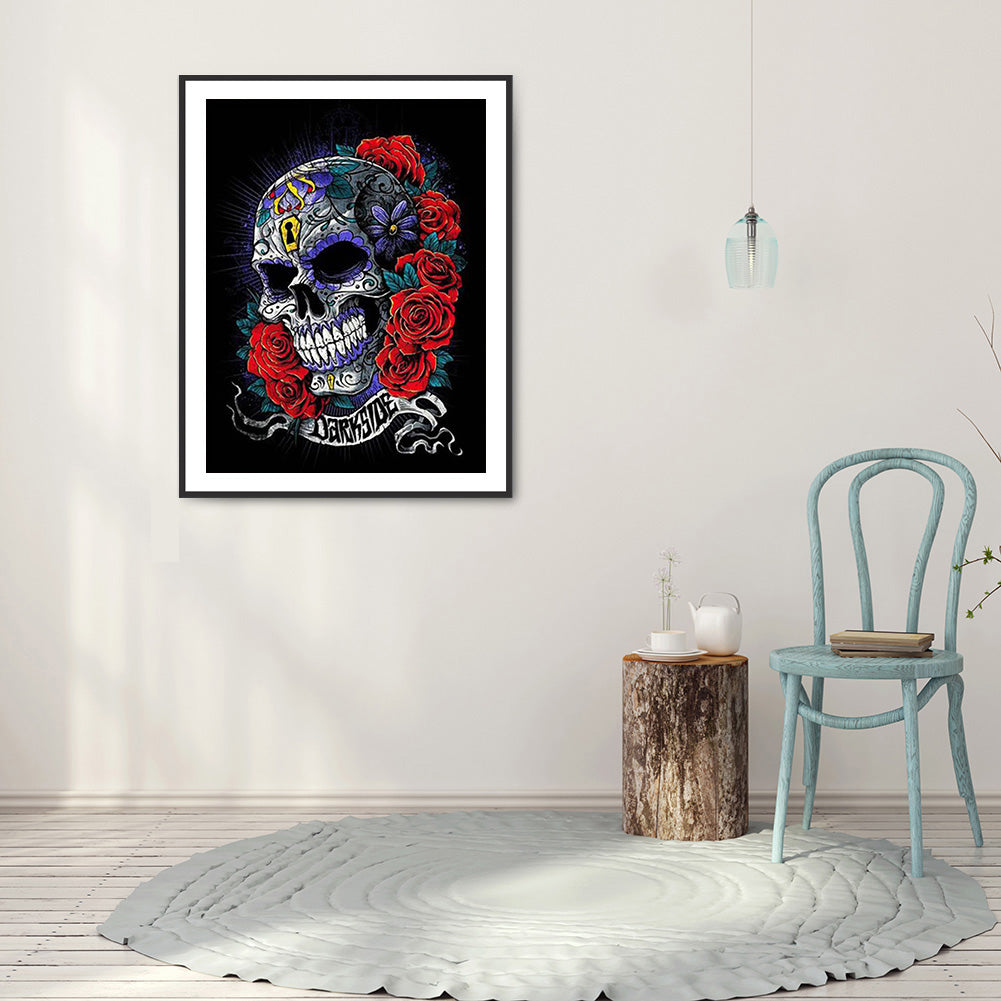 Rose Skull - Full Round Drill Diamond Painting 30*40CM