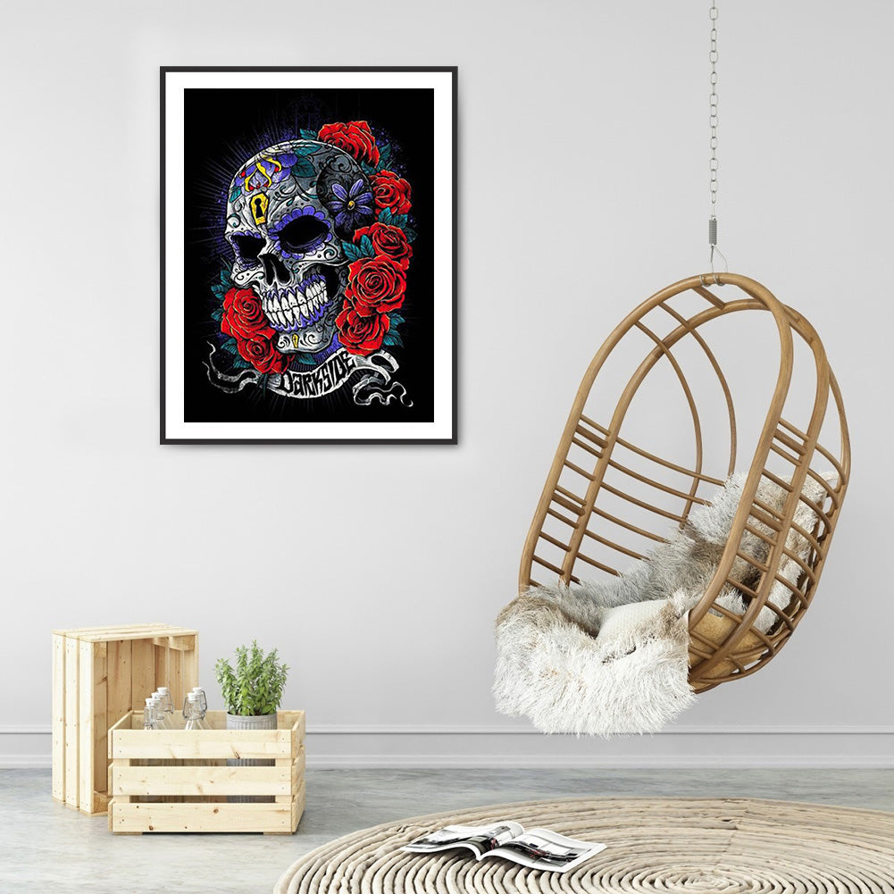 Rose Skull - Full Round Drill Diamond Painting 30*40CM