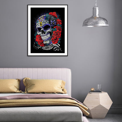 Rose Skull - Full Round Drill Diamond Painting 30*40CM