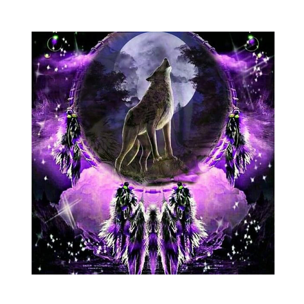 Wolf Dream Catcher - Full Round Drill Diamond Painting 30*30CM