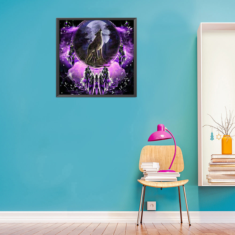 Wolf Dream Catcher - Full Round Drill Diamond Painting 30*30CM