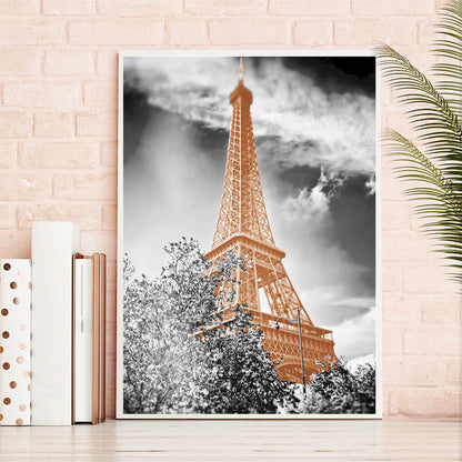 Eiffel Tower - Full Round Drill Diamond Painting 30*40CM