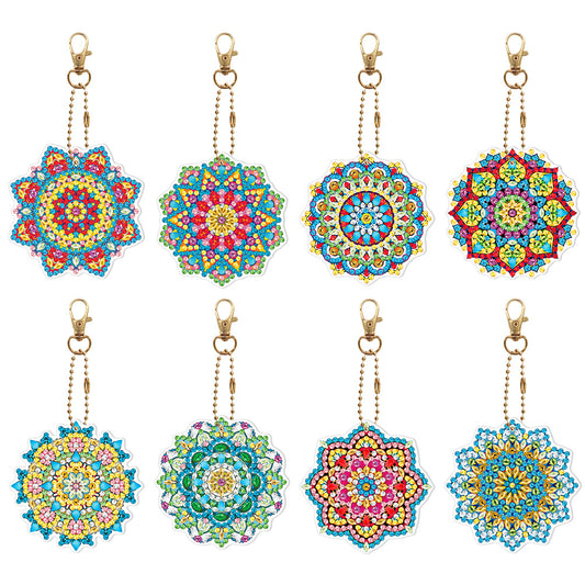 5pcs Diamond Painting Keychain DIY Special-shaped Drill Key Ring Pendants