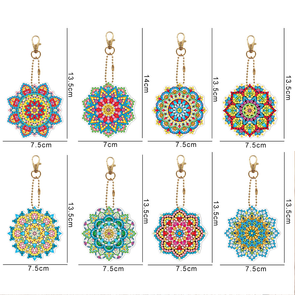 5pcs Diamond Painting Keychain DIY Special-shaped Drill Key Ring Pendants