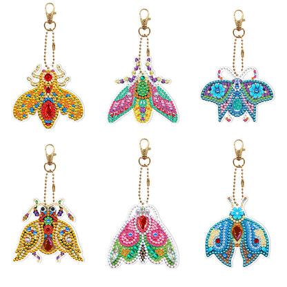 5pcs Diamond Painting Keychain DIY Special-shaped Drill Key Ring Pendants