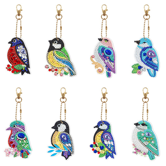 5pcs Diamond Painting Keychain DIY Special-shaped Drill Key Ring Pendants