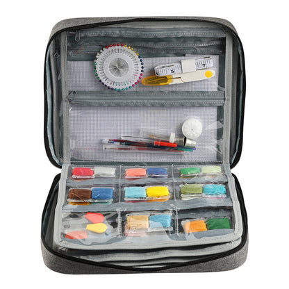 Embroidery Tool Kit Bag Cross Stitch Storage Case DIY Yarn Hooks Organizer