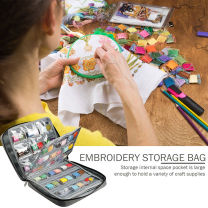 Embroidery Tool Kit Bag Cross Stitch Storage Case DIY Yarn Hooks Organizer