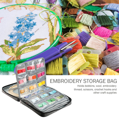 Embroidery Tool Kit Bag Cross Stitch Storage Case DIY Yarn Hooks Organizer