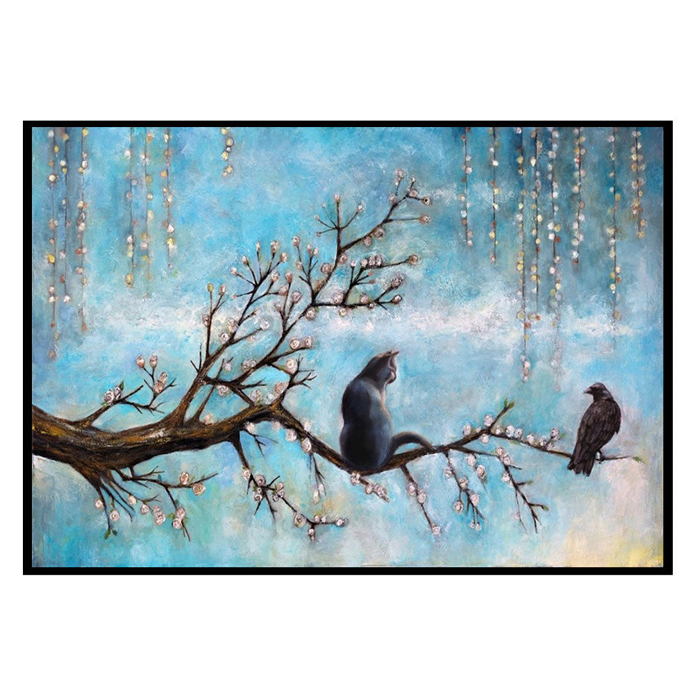 Cat And Crow - 11CT Stamped Cross Stitch 60*40CM