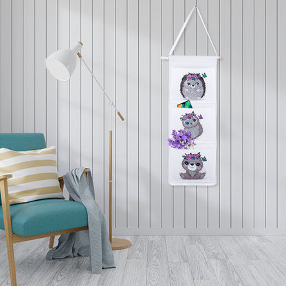 Wall Door Hanging Storage Bag DIY Diamond Painting 3 Pockets Home Organizer