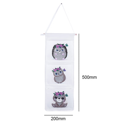 Wall Door Hanging Storage Bag DIY Diamond Painting 3 Pockets Home Organizer