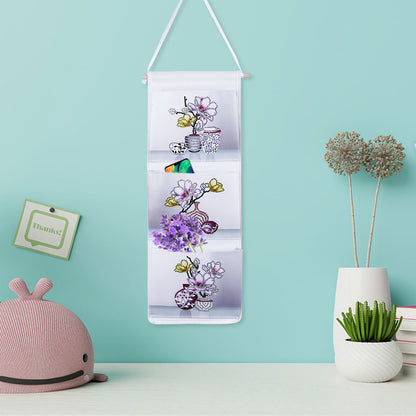 Wall Door Hanging Storage Bag DIY Diamond Painting 3 Pockets Home Organizer