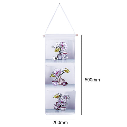 Wall Door Hanging Storage Bag DIY Diamond Painting 3 Pockets Home Organizer