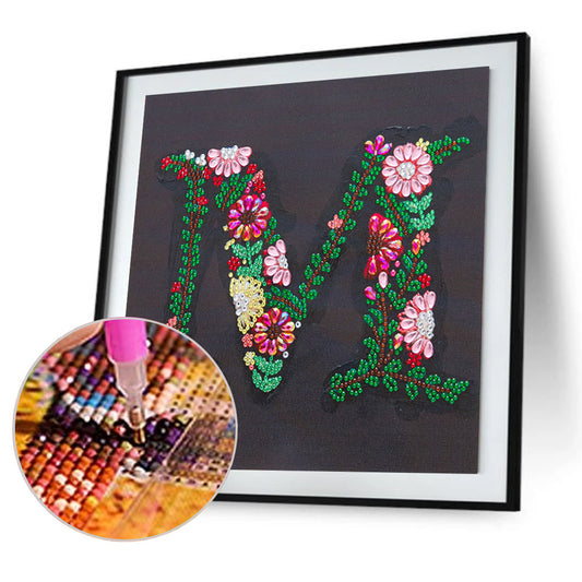 Embroidered Letters - Special Shaped Drill Diamond Paiting 30*30CM