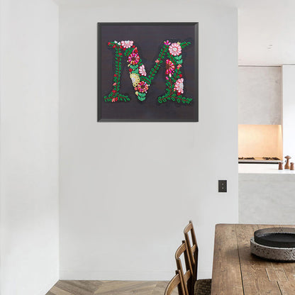 Embroidered Letters - Special Shaped Drill Diamond Paiting 30*30CM