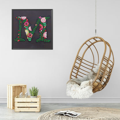 Embroidered Letters - Special Shaped Drill Diamond Paiting 30*30CM