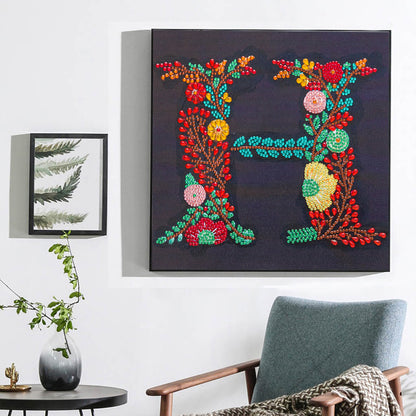 Embroidered Letters - Special Shaped Drill Diamond Paiting 30*30CM