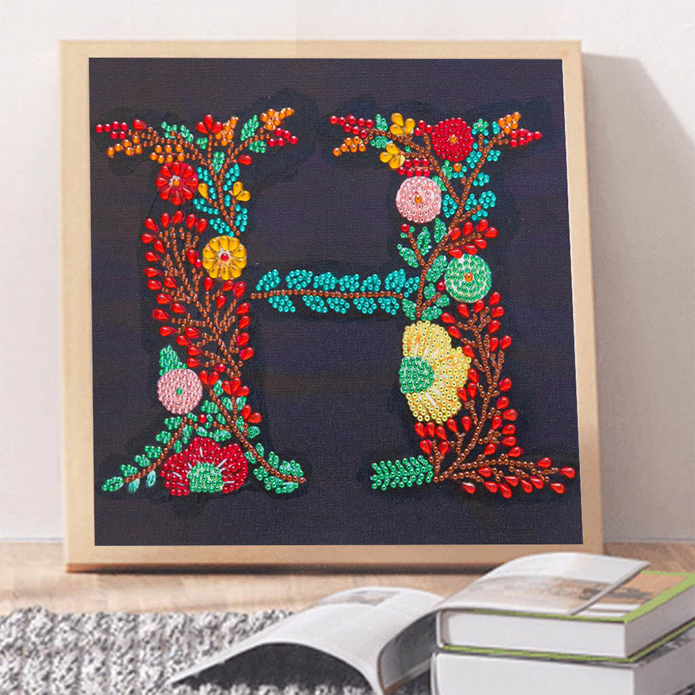 Embroidered Letters - Special Shaped Drill Diamond Paiting 30*30CM