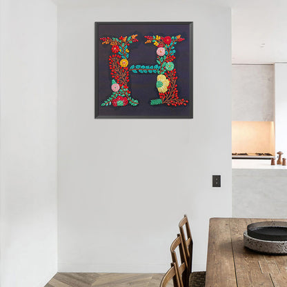 Embroidered Letters - Special Shaped Drill Diamond Paiting 30*30CM