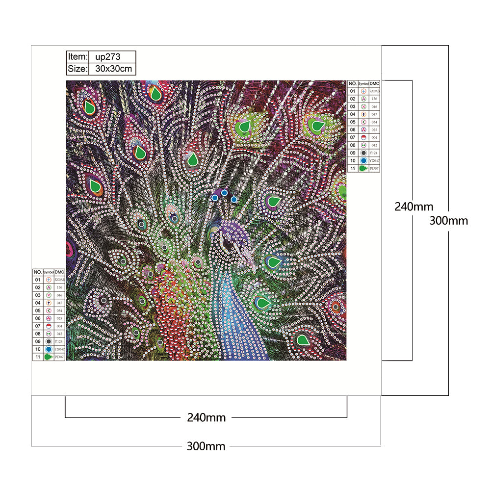 Peacock - Special Shaped Drill Diamond Paiting 30*30CM