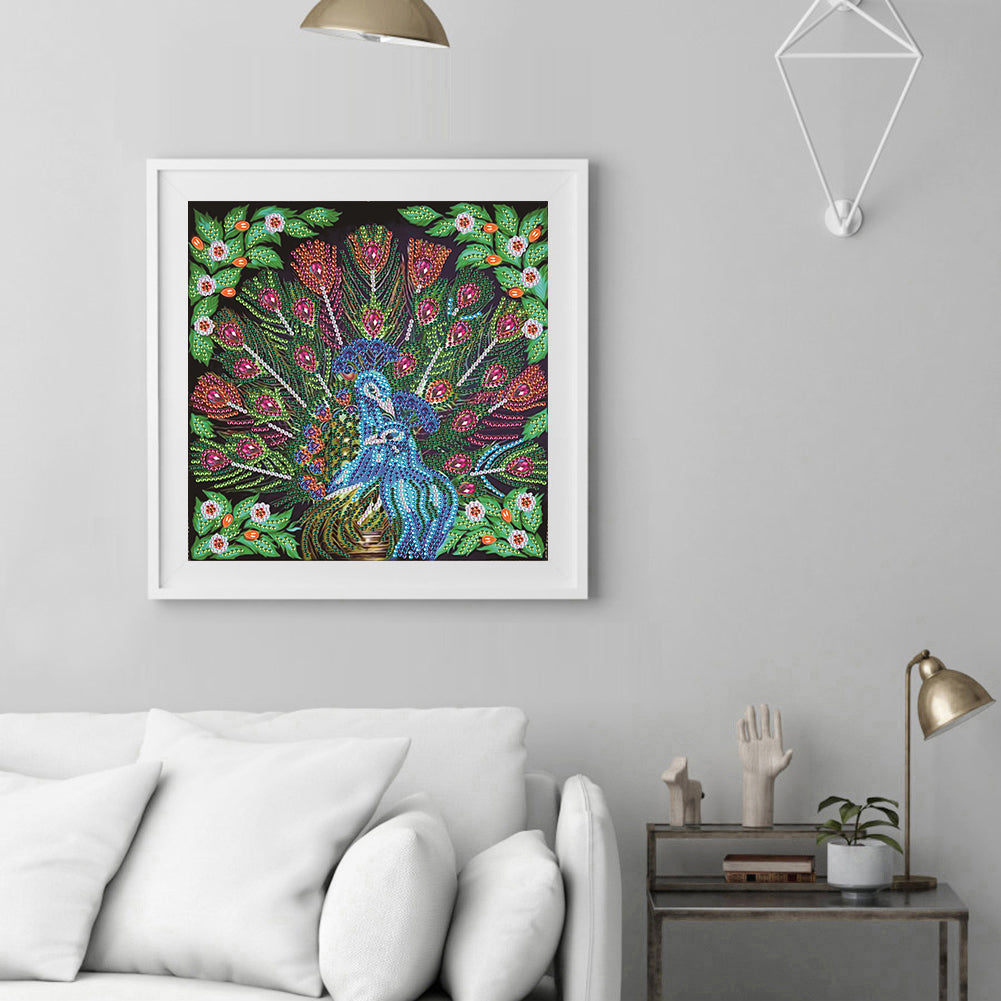 Peacock - Special Shaped Drill Diamond Paiting 30*30CM
