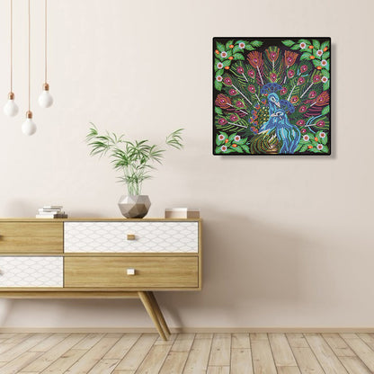 Peacock - Special Shaped Drill Diamond Paiting 30*30CM