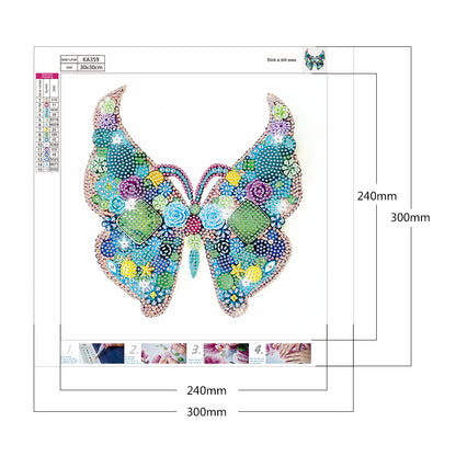 Butterfly - Special Shaped Drill Diamond Paiting 30*30CM