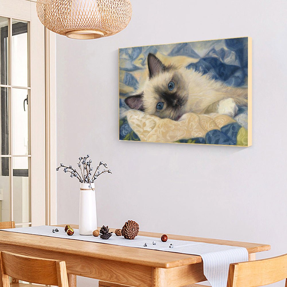 Cat - Full Round Drill Diamond Painting 40*30CM