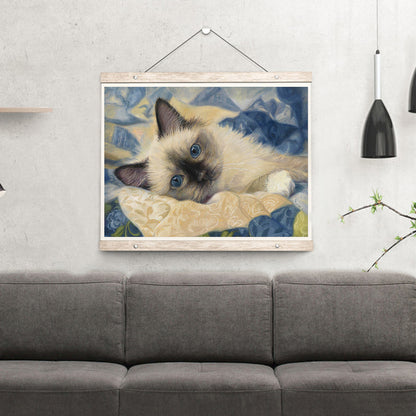 Cat - Full Round Drill Diamond Painting 40*30CM