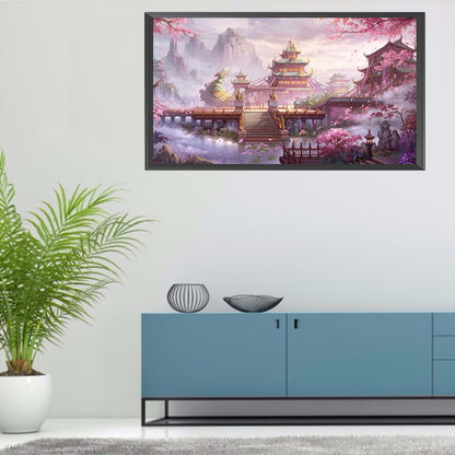 Peach Blossom Palace - Full Round Drill Diamond Painting 80*40CM