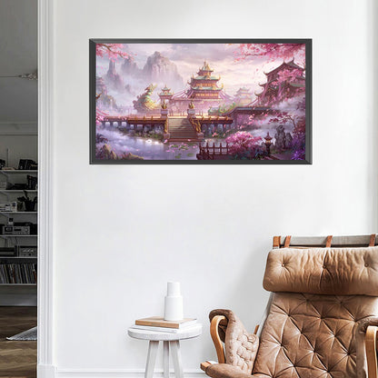 Peach Blossom Palace - Full Round Drill Diamond Painting 80*40CM